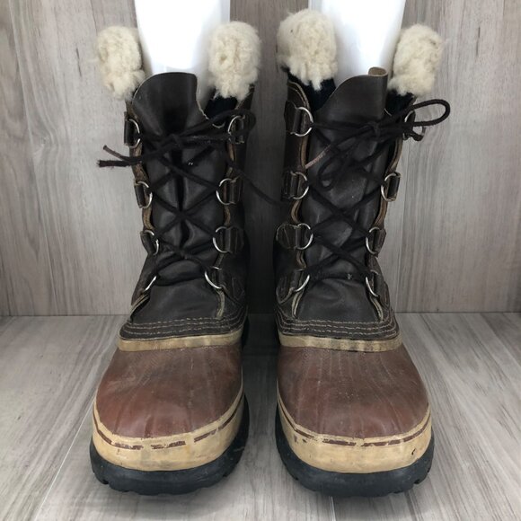 Kaufman Boots Mens 9 Brown Leather Duck Boot Winter Lined Lace Up - Picture 6 of 14